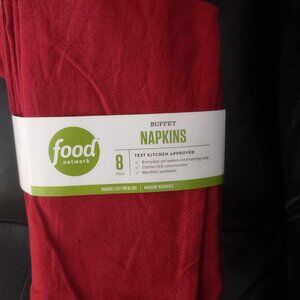 Set of 8 Piece Burgundy Machine Washable Napkins From Food Network Brand New